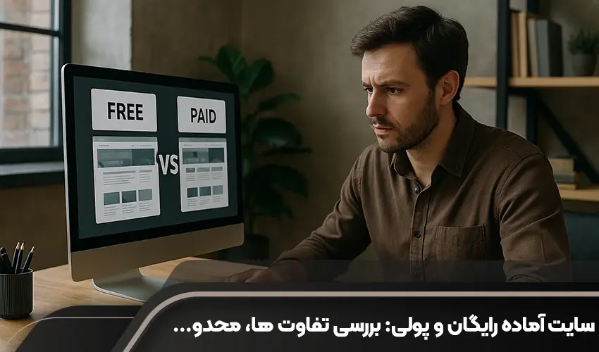 سایت آماده رایگان و پولی: بررسی تفاوت ها، محدودیت ها و انتخاب هوشمندانه